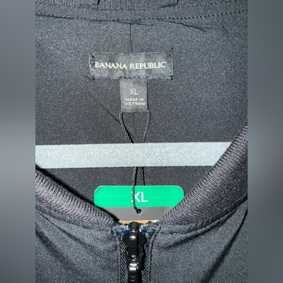 Banana Republic Black Stretch Bomber Jacket XL NWT - Picture 4 of 16